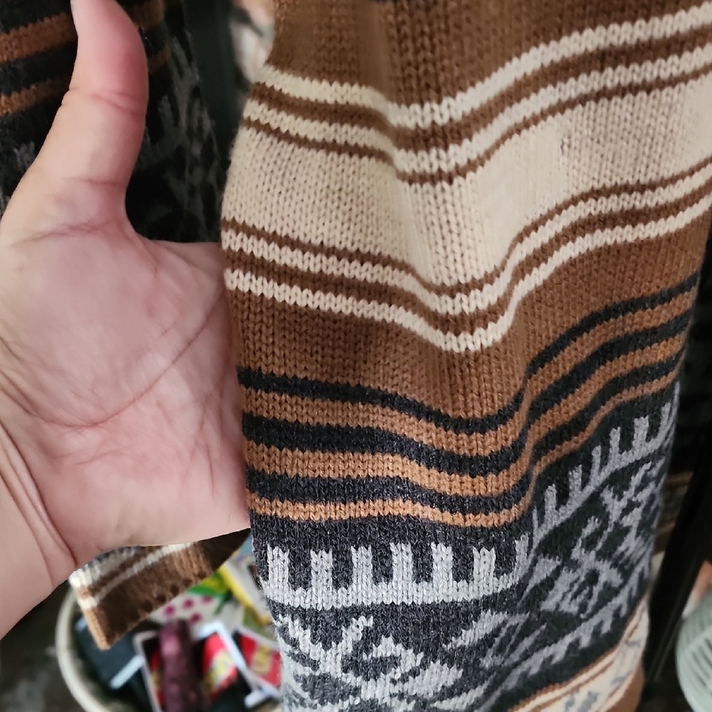 Stetson Southwestern Shawl Collar Cardigan Belted Fair Isle Boho Western Women’s - Picture 8 of 13